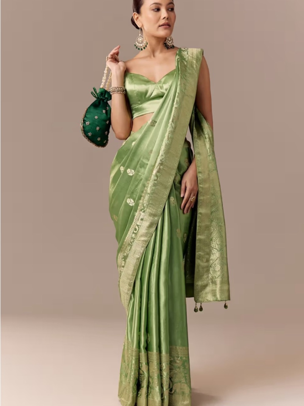 Worn once Indian wedding silk satin saree